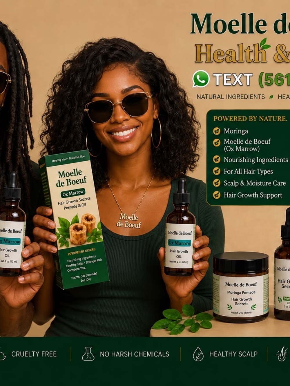 Hair Growth Secrets 
Moelle de Boeuf /Ox Marrow 
Oil & Pomade  Set